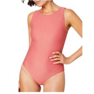 Andie Swim The Corsica One Piece Swimsuit High Neck Punch Pink Size XL NEW